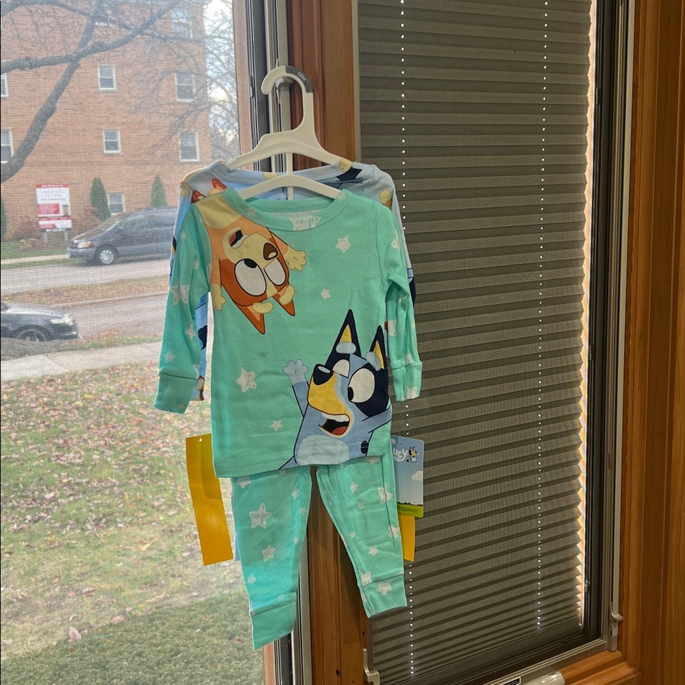 Bluey & Bingo Toddler Pajamas, 2 Sets Long Sleeve Top & Bottom, 4 Pieces, NWT